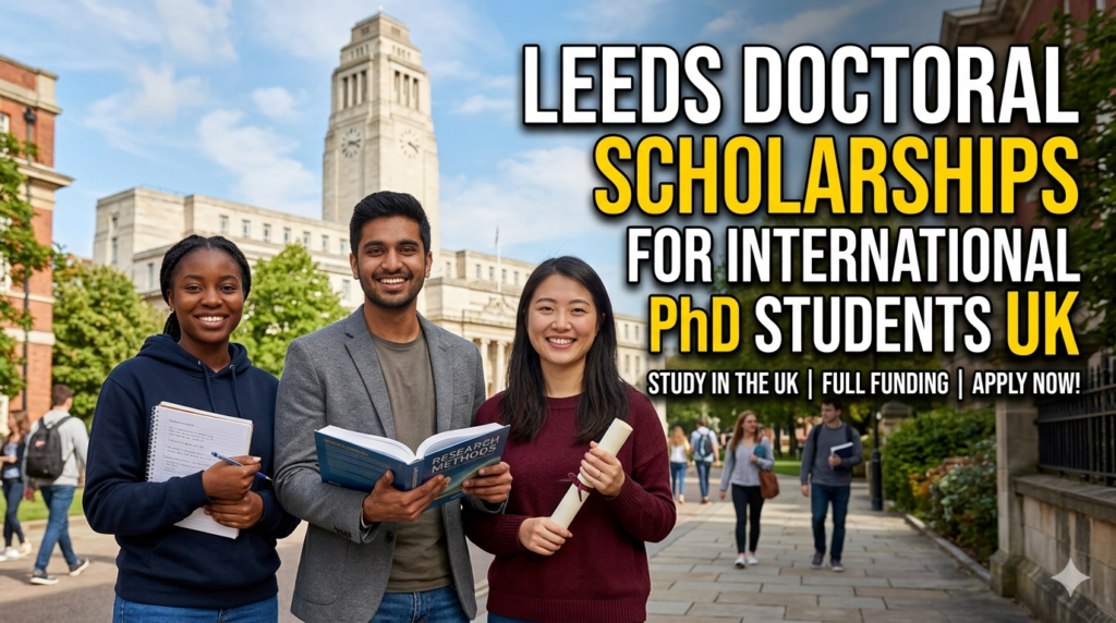 Leeds Doctoral Scholarships for International PhD Students in UK